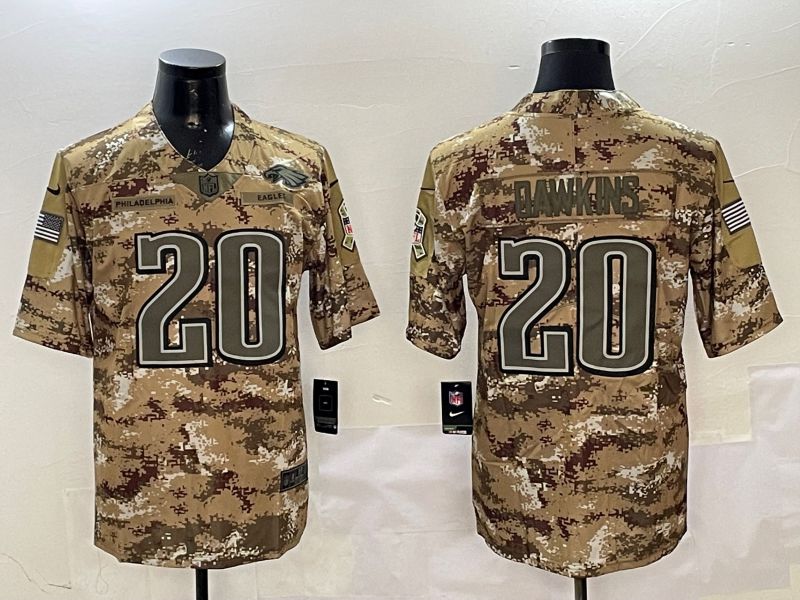 Men Philadelphia Eagles #20 Dawkins Camo 2025 Nike Salute to Service Limited NFL Jersey style 212
